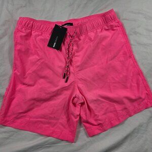 Fashion Nova Montez Swim Trunk Classic Mens Medium Neon Pink Swim Shorts
